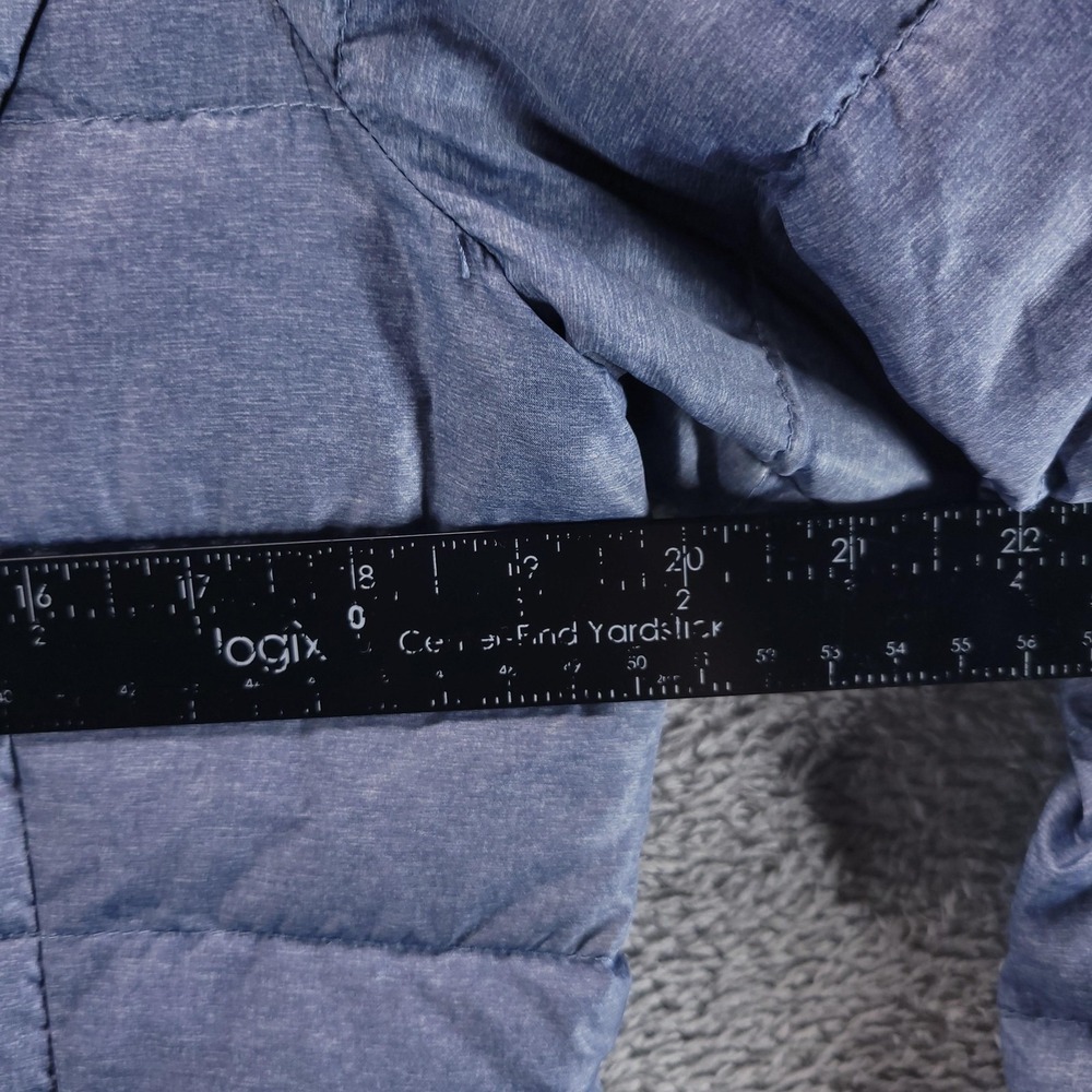 Eddie Bauer Jacket Womens M Blue EB650 Down Puffer Hooded Quilted Zip Pockets - Picture 7 of 9